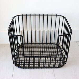 CB2 black metal basket